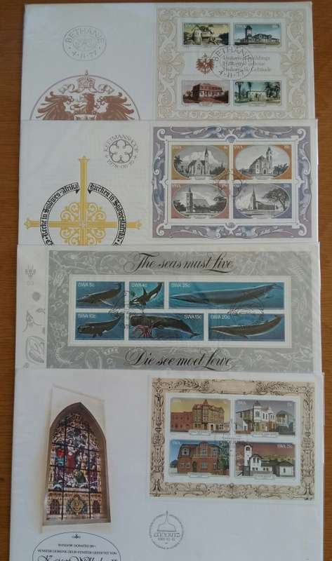 Early SWD Miniature Sheet FDCs Numbers: S1, S2, S3, S4
