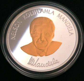 Nelson Mandela Silver/Gold Clad Robbin Island Madellion