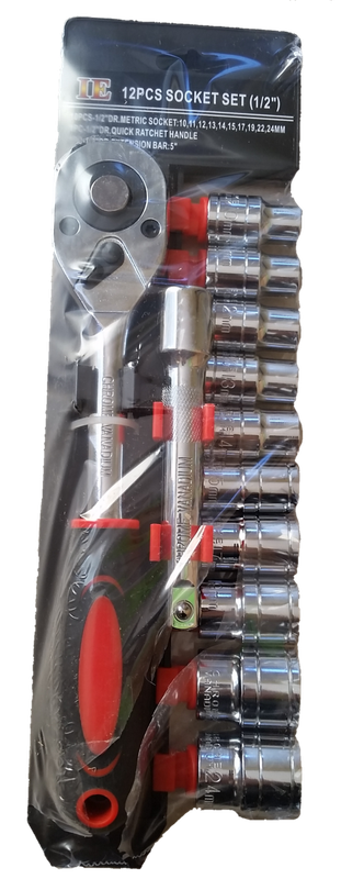 1/2" - 12 piece Socket Set (Chrome Vanadium)