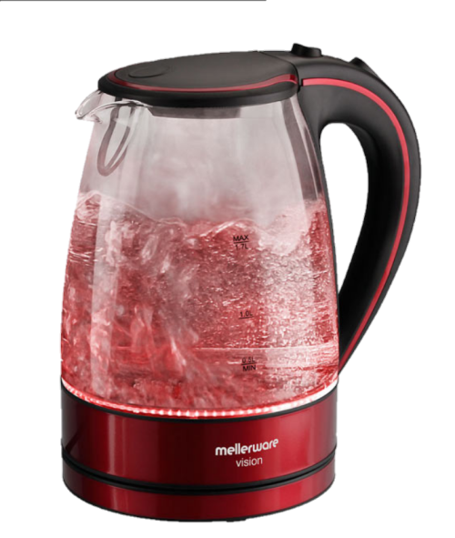 MELLERWARE RED VISION GLASS KETTLE