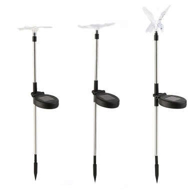 3 Piece Solar Garden Multicolour Butterfly Lights