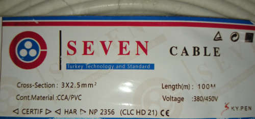 100m PVC Surfix Cabling 3 Core X 2.5mm