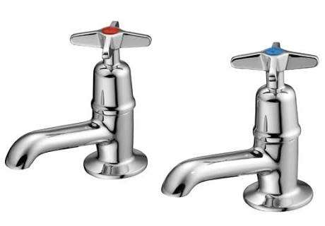 Crosshead Pillar Kitchen/Bathroom Basin Taps (Hot and Cold)