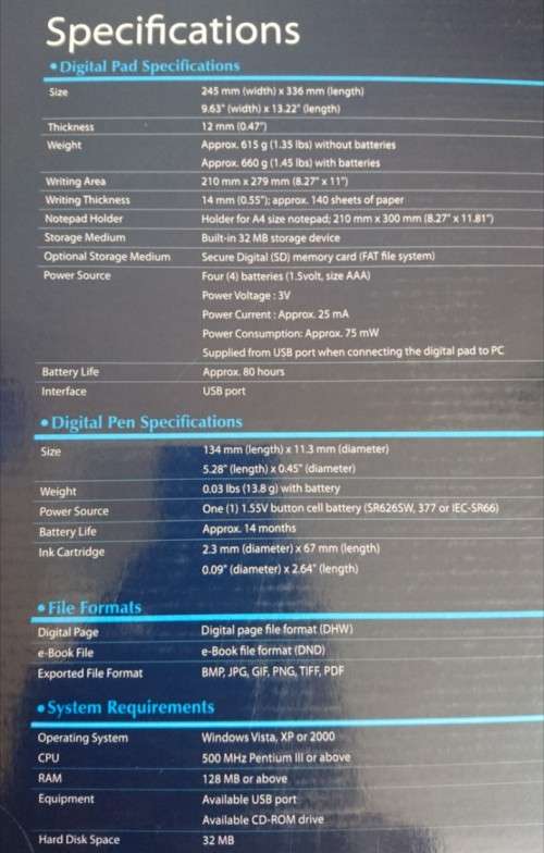 Mecer A4 Digi Notepad with 32mb Memory (A402)