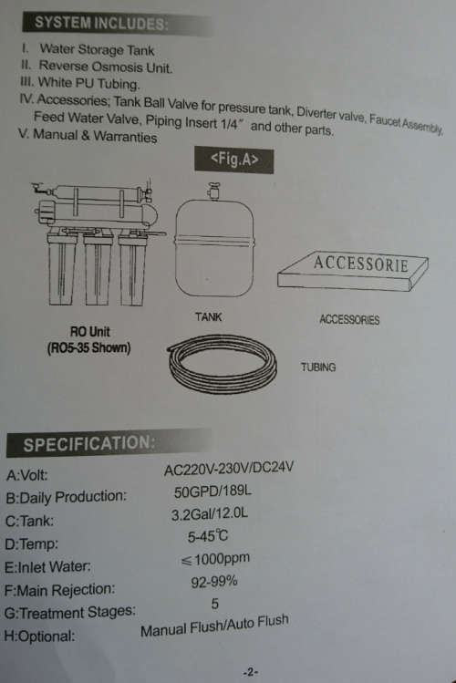 The Water Well - 6 Stage Reverse Osmosis Water Purifier with Booster Pump (RO-50)