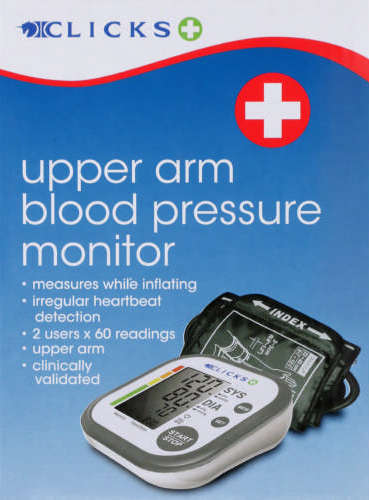 Clicks Upper Arm Blood Pressure Monitor (2 User Memory) - Display