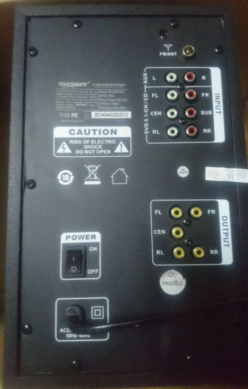 Touchmate 5.1 Bluetooth Home Theater [TM-SP4700BT] - As New! (7000W PMPO)