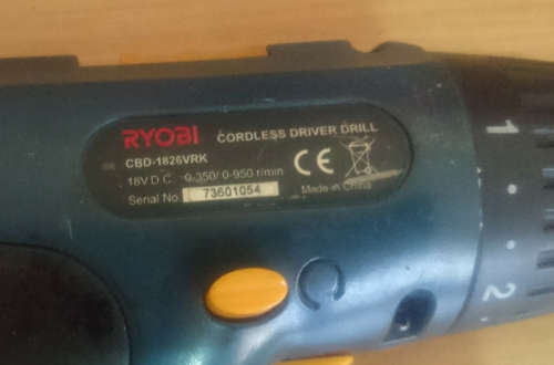 (Please Read) - Ryobi 18V Cordless Drill (CBD1826VRK) Restore or Spares