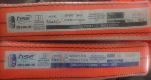 Double Energy Absorbing Fall Arrest Lanyard (1.65m) Please Read