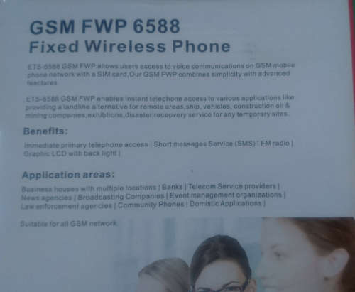 Wireless Gsm Desk Mobile Phone (GSM/FWP 6588) - (Rechargeable and Mobile) - Box Wear - Unit As New!