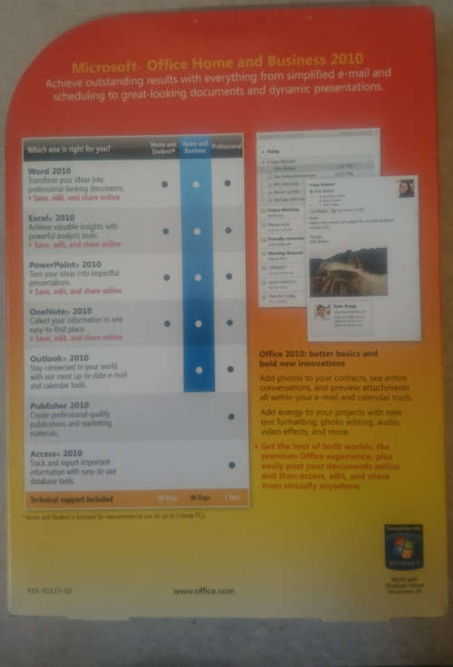 Office Home & Business 2010 (No Subscription or Payments Required)