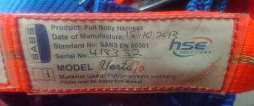 Full Body Harness (Please Read)