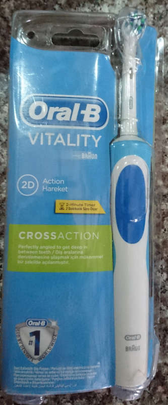 Oral B Rechargeable Power Toothbrush D12 2d Cross Action by Braun (Blister Pack Worn)