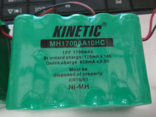Kinetic 12v Ni-MH 1700mah Rechargeable Battery Pack (2 Pin) Last 3