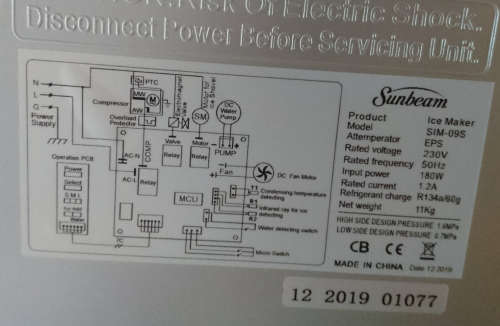 Sunbeam Ice Maker - SIM09s - Display Unit - As New!