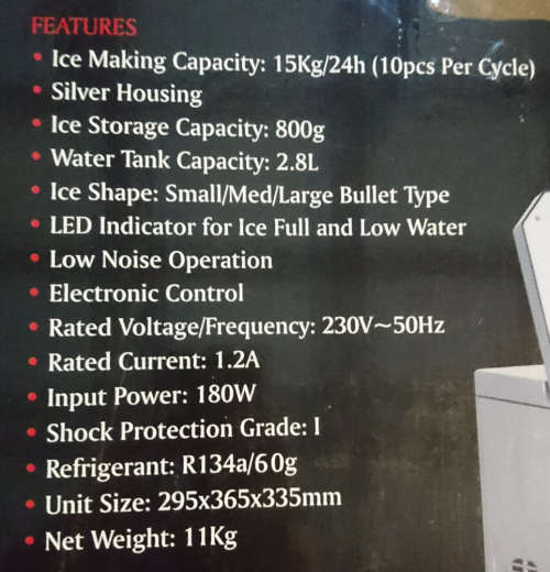 Sunbeam Ice Maker - SIM09s - Display Unit - As New!