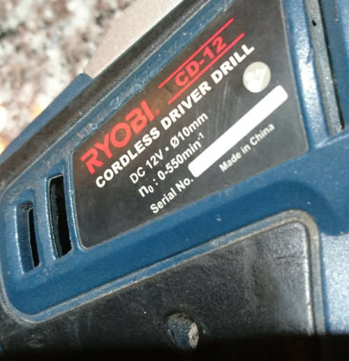 Ryobi 12V Cordless Driver Drill CD-12 (Spares or Restoration -  Require Charger)