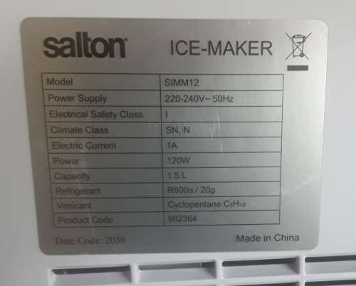 Salton Ice Maker - SIMM12 - (Display Unit - Please Read)