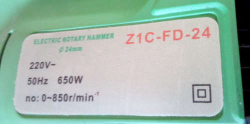 24mm 3 Mode - 650W Rotary Hammer Drill - (Z1C-FD-24) - Please Read