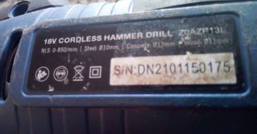 Dixon 18-20V Cordless Sds Hammer Drill