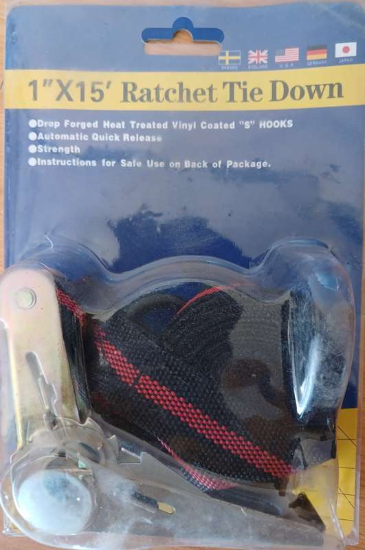 1` x 15` General Duty Ratchet Tie Down (1 Bid for 4)