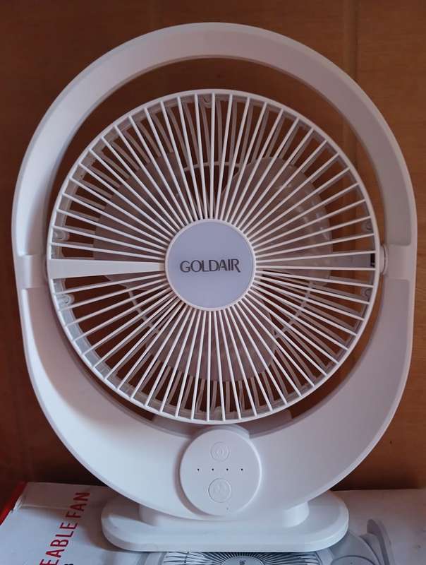 Goldair Portable Rechargeable Led Desktop Fan