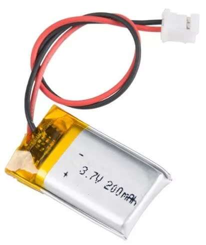 (40pc) 3.7V 200mAh Lithium Rechargeable 2pin Gsm Alarm/Dashcam Battery Replacements