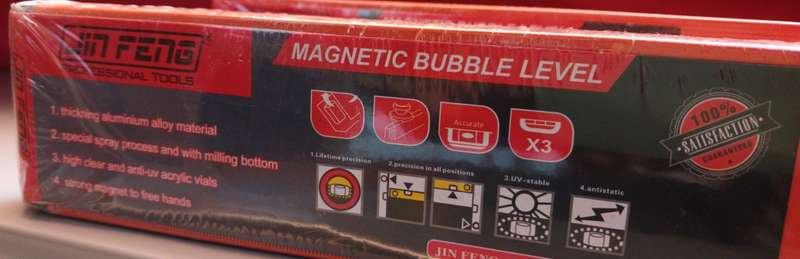 Jin Feng- 1.1m Construction 3 Way Magnetic Bubble Level