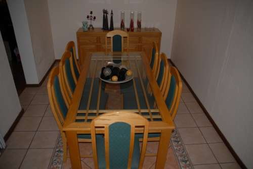Dining room table,chairs and server