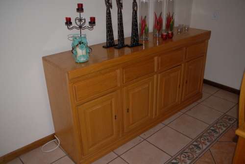 Dining room table,chairs and server