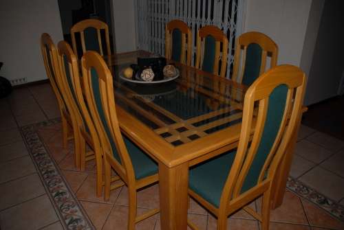 Dining room table,chairs and server