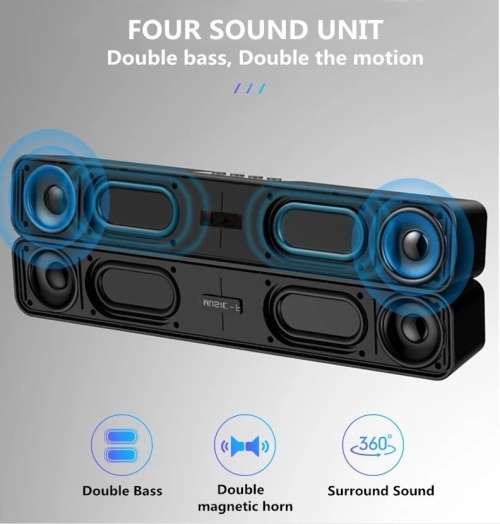 NEW MODEL POWERFUL CRISP BASS WIRELESS BLUETOOTH SOUNDBAR 2.0- FM-SD-USB-DISCOLIGHT
