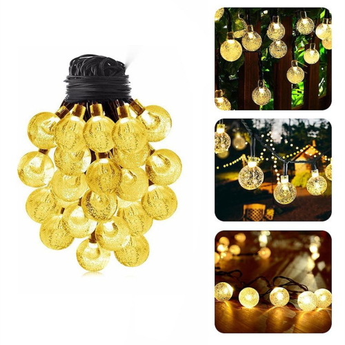Solar string lights outdoor spherical bulb string lights waterproof solar garden lights