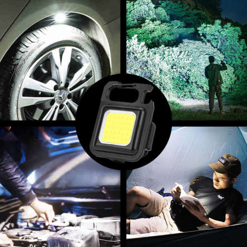 Mini COB Flashlights Bright Rechargeable Keychain Small Pocket Light