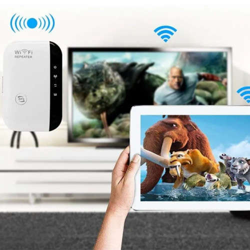 WiFi Range Extender Repeater Signal Booster with Integrated Antenna LAN Internet Booster