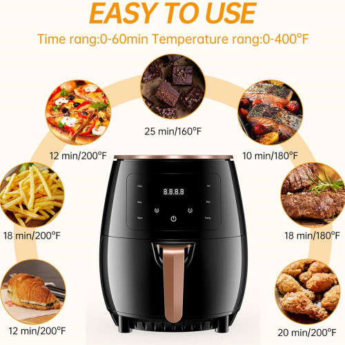 4.5 liter air fryer with digital display electric air fryer for baking, roasting and grilling