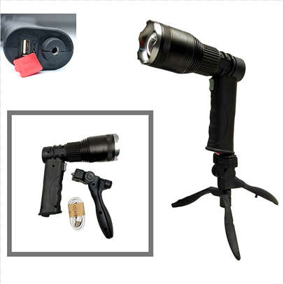 534 multifunctional handheld strong light flashlight rechargeable pistol light with tripod