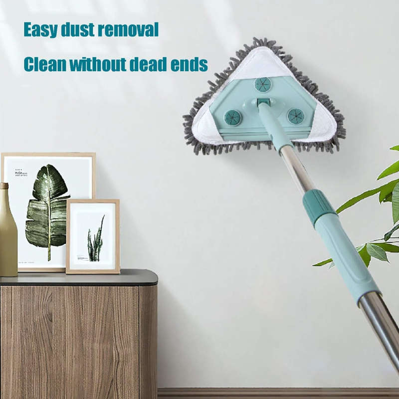 Rotatable triangle cleaning mop bathroom interior wall ceiling floor cleaning mop