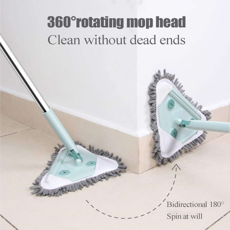 Rotatable triangle cleaning mop bathroom interior wall ceiling floor cleaning mop