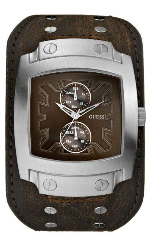 Guess 'Phantom' Gents Multifunctional Copper Dial Brown Leather Strap Watch