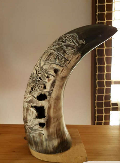 Real cow horn art