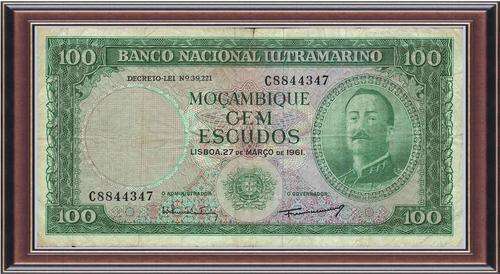 Banknotes A-Z  Mozambique  P No: 109a.  100 Escudos  VG