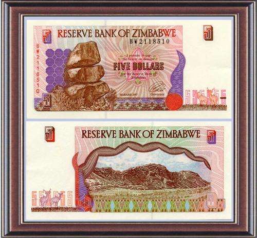 Banknotes  Zimbabwe  ZW20  P5b   Z$5  Unc