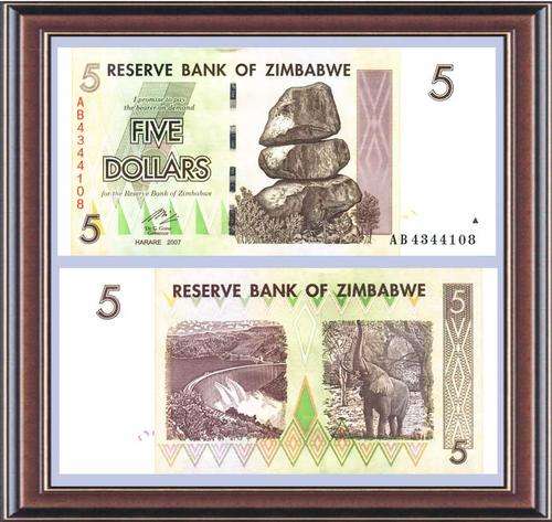 Banknotes  Zimbabwe  ZW101  P66  Z$5  Unc