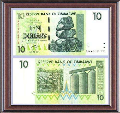 Banknotes  Zimbabwe  ZW102  P67  Z$10  Unc