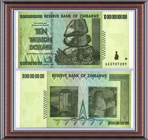 Banknotes  Zimbabwe  ZW124  P88  Z$10 trillion Unc