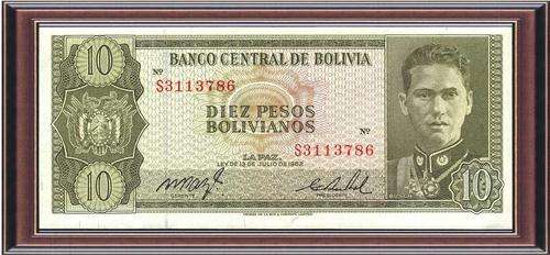 Banknotes A-Z  Bolvia   P154   10 Pesos    Unc