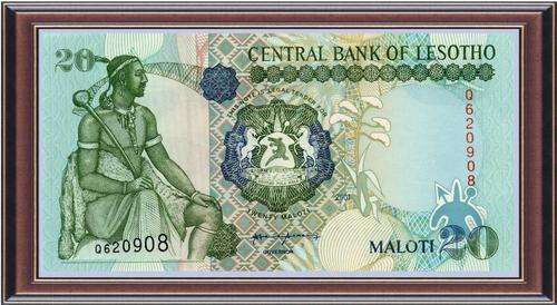 Notaphily 2: Lesotho LS27, 20 Maloti, Pick 16c, 2001- Unc