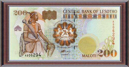 Notaphily 2: Lesotho LS24, 200 Maloti, Pick 20a, 1994 - Unc