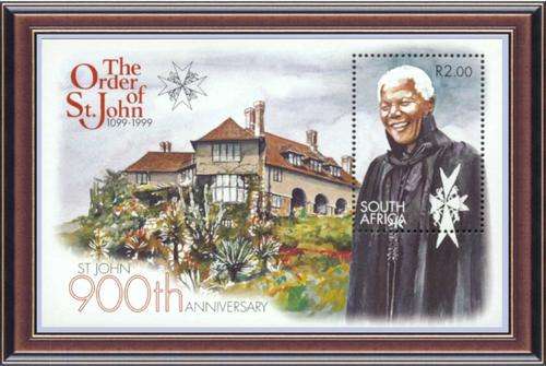 Philately 4  Heads of State- F11. SA  1999 Mandela St John  MS
